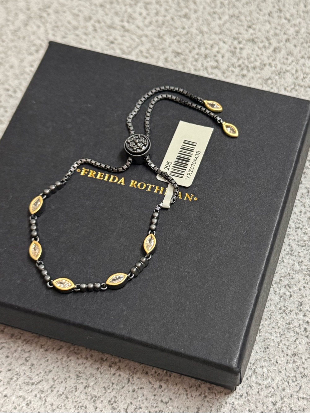 NWT Freida Rothman Signature Marquise Adjustable Bracelet - Picture 2 of 8